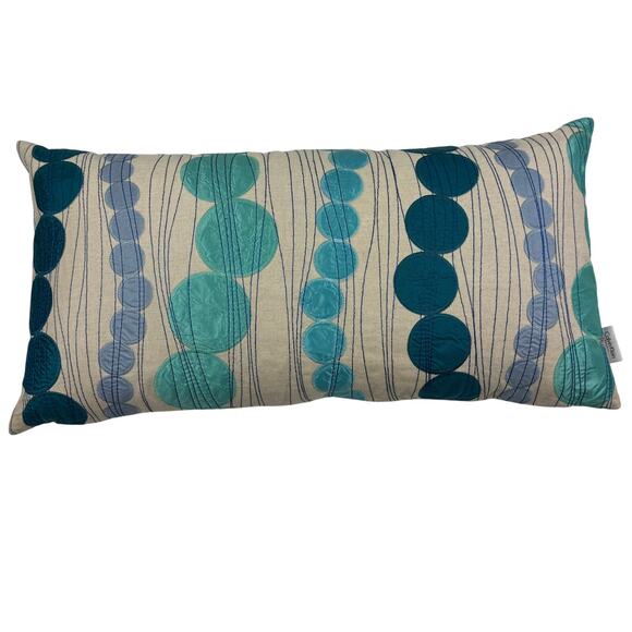 Calvin Klein Embroidered Geometric Print Linen Cotton Boho Decorative Pillow - Picture 1 of 8